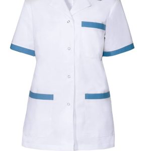 Casaco Senhora Branco/Azul Claro (65%Polyester 35% Algodão - 195 grs/m2)